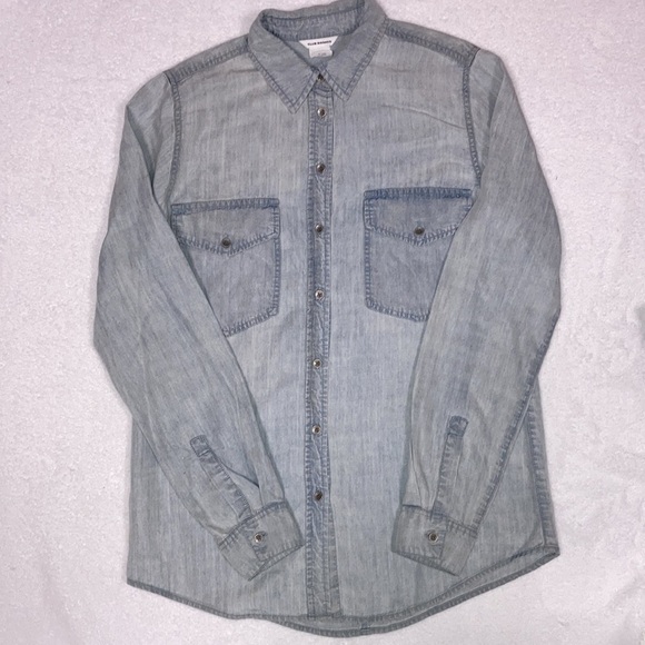 Club Monaco xs button down washed denim look 100% lyocell womens shirt - Picture 4 of 11